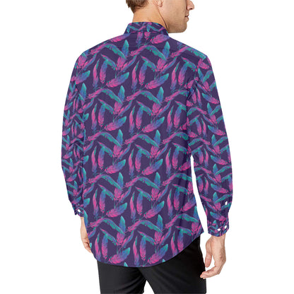 Banana Leaf Pattern Print Design 08 Men's Long Sleeve Shirt