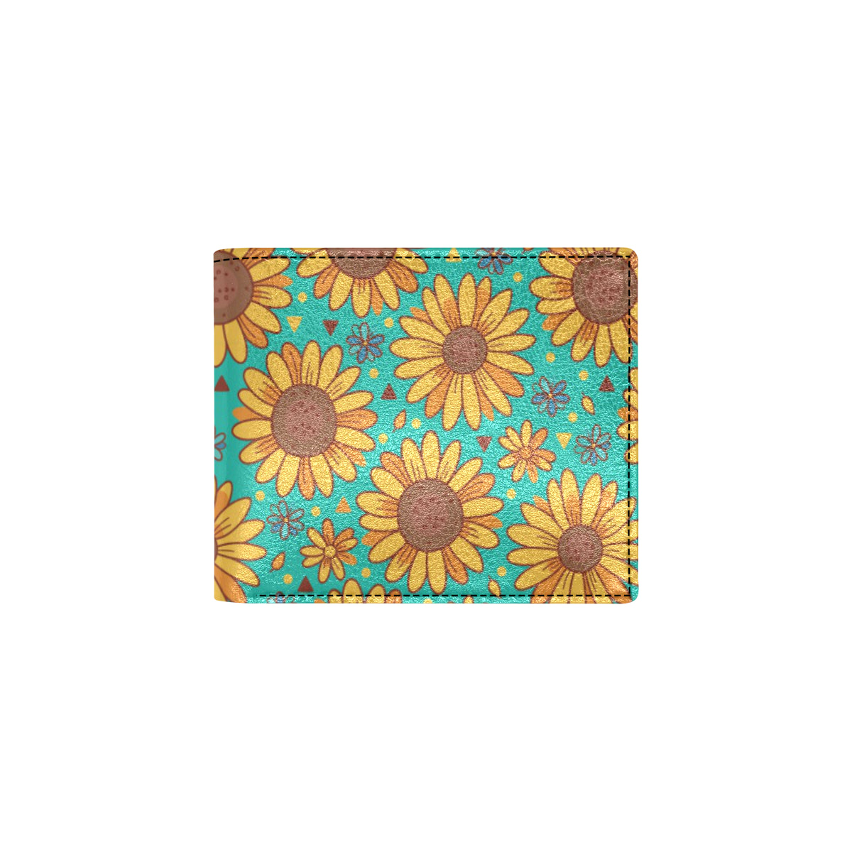 Sunflower Pattern Print Design SF013 Men's ID Card Wallet