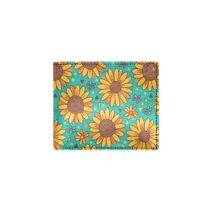 Sunflower Pattern Print Design SF013 Men's ID Card Wallet
