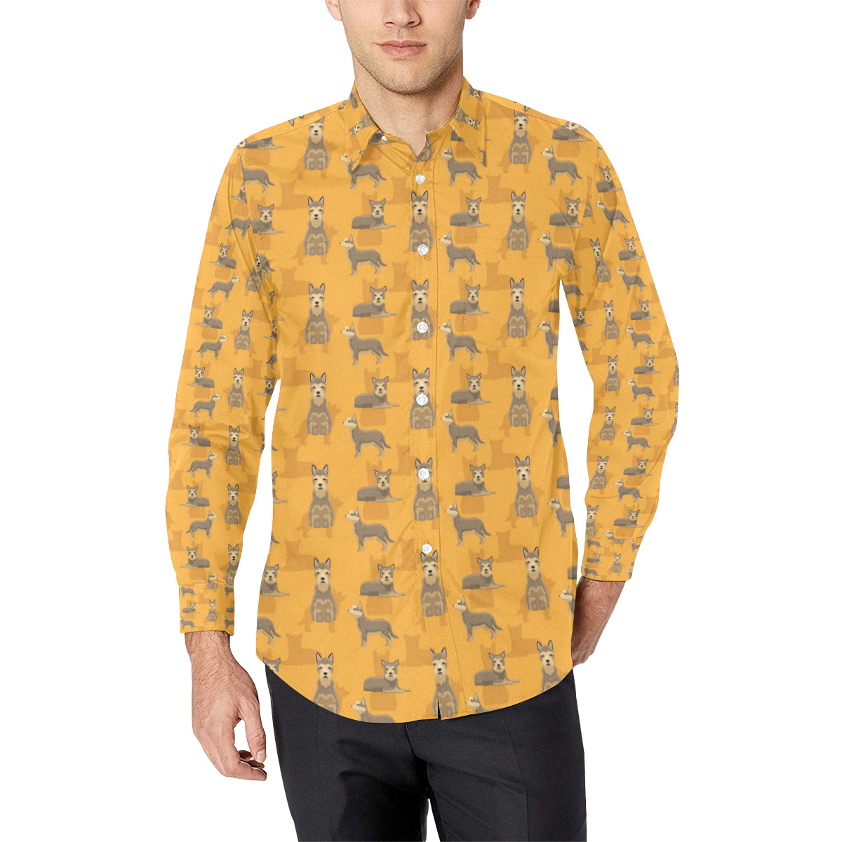 Berger Picard Pattern Print Design 01 Men's Long Sleeve Shirt