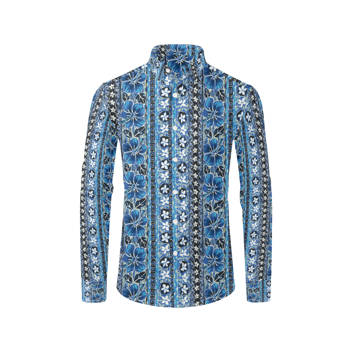 Hawaiian Themed Pattern Print Design H012 Men's Long Sleeve Shirt