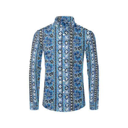 Hawaiian Themed Pattern Print Design H012 Men's Long Sleeve Shirt