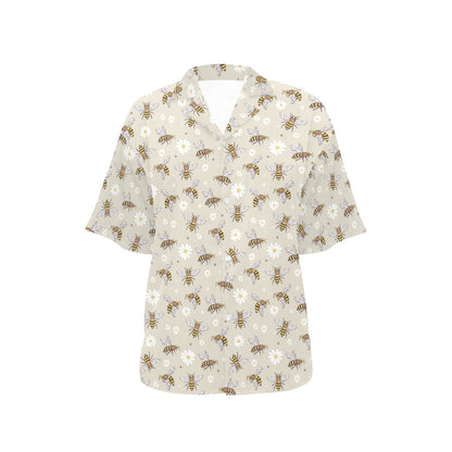 Bee Pattern Print Design 03 Women's Hawaiian Shirt