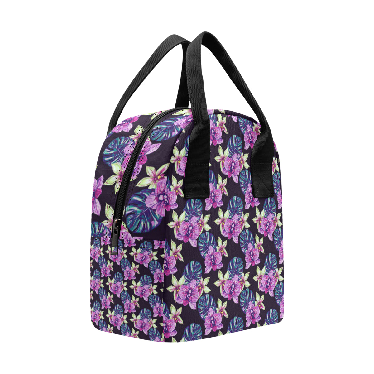 Orchid Pattern Print Design OR010 Insulated Lunch Bag