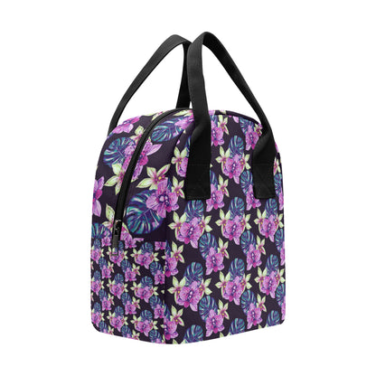 Orchid Pattern Print Design OR010 Insulated Lunch Bag