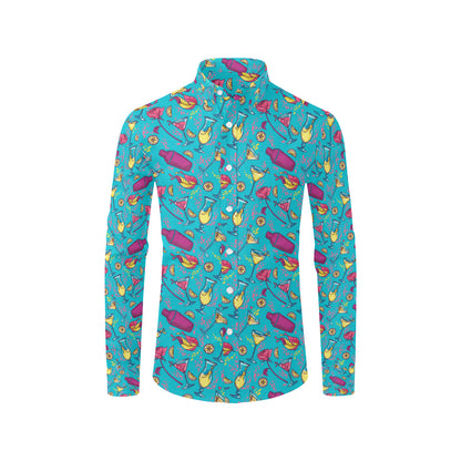 Cocktail Pattern Print Design 03 Men's Long Sleeve Shirt