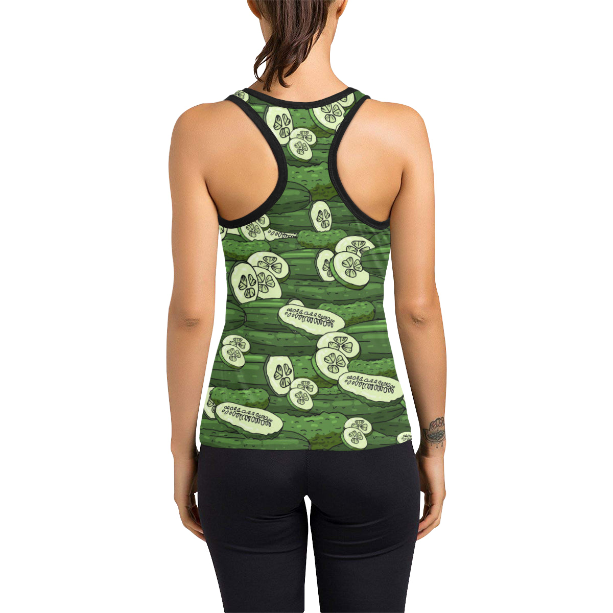 Cucumber Pattern Print Design CC01 Women's Racerback Tank Top
