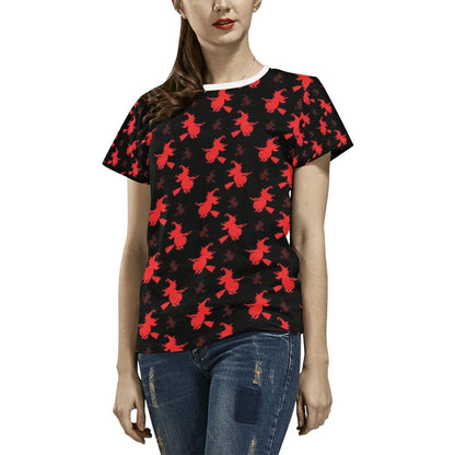 Witch Print Design LKS308 Women's  T-shirt