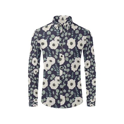 Anemone Pattern Print Design AM01 Men's Long Sleeve Shirt