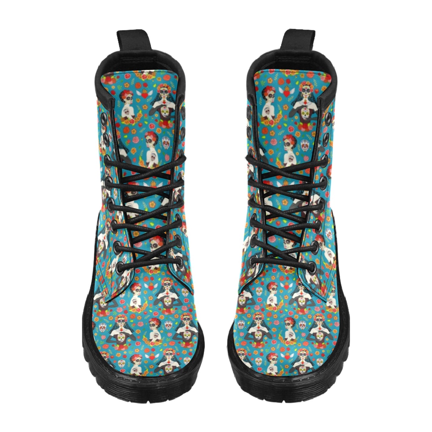 Day of the Dead Old School Girl Design Women's Boots