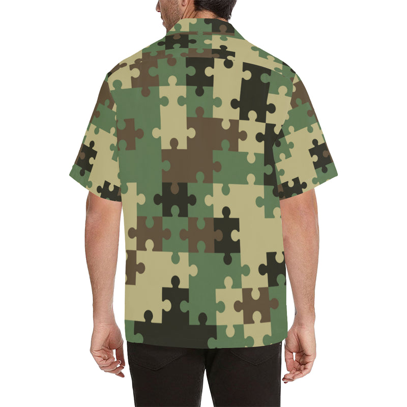 Puzzle Camo Pattern Print Design A03 Men's Hawaiian Shirt