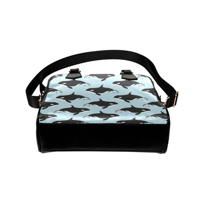 Killer Whale Pattern Print Design 01 Shoulder Handbag