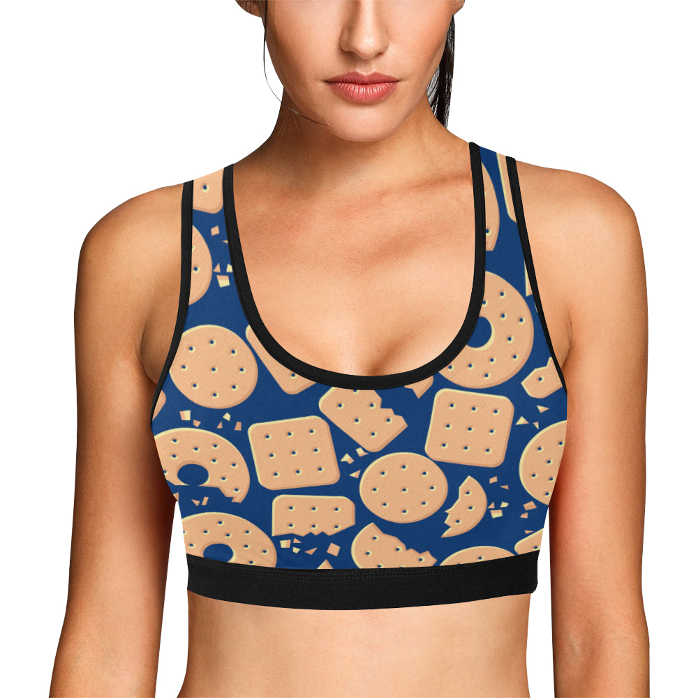Cracker Pattern Print Design 03 Sports Bra