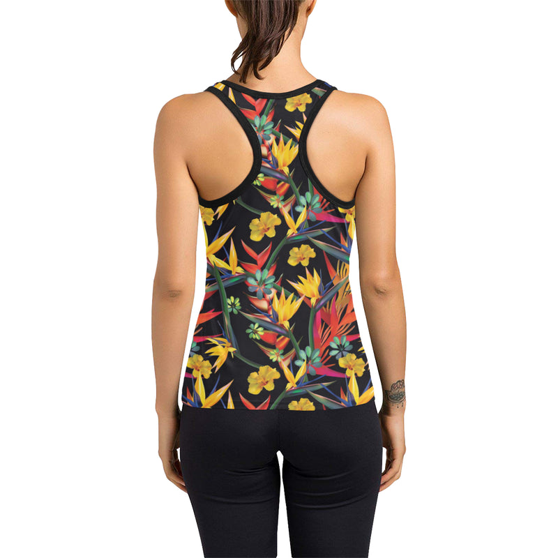 Bird Of Paradise Pattern Print Design BOP016 Women's Racerback Tank Top