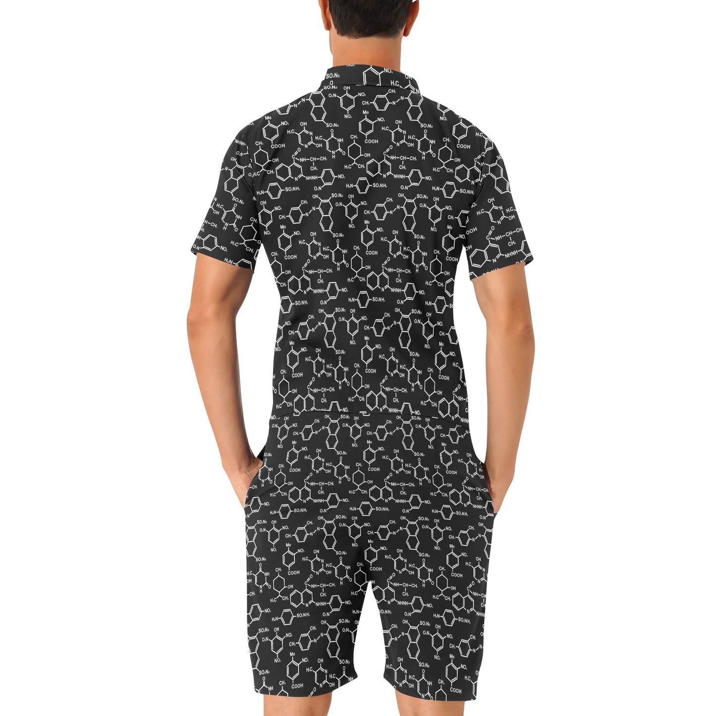 Chemical Pattern Print Design 02 Men's Romper