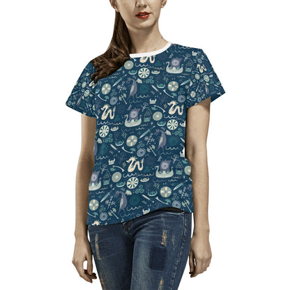 Vikings Print Design LKS305 Women's  T-shirt