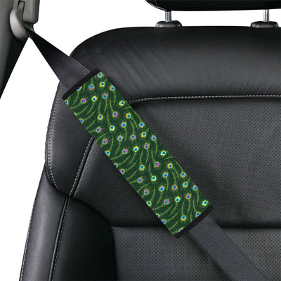 Peacock Feather Green Design Print Car Seat Belt Cover