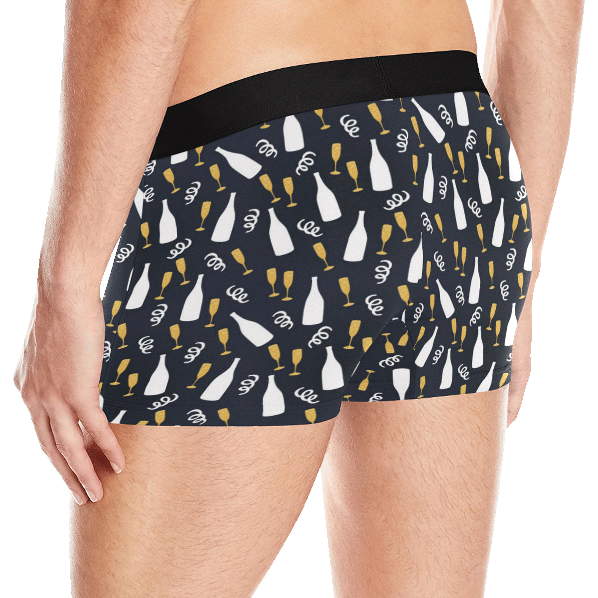 Champagne Pattern Print Design 01 Men's Boxer Briefs