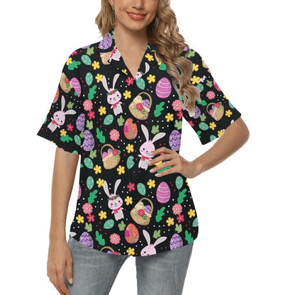 Easter Eggs Pattern Print Design RB05 Women's Hawaiian Shirt