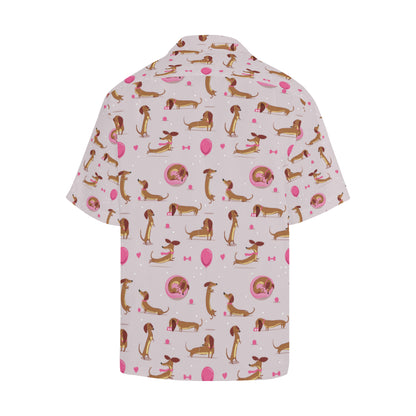Dachshund Pattern Print Design 10 Men's Hawaiian Shirt