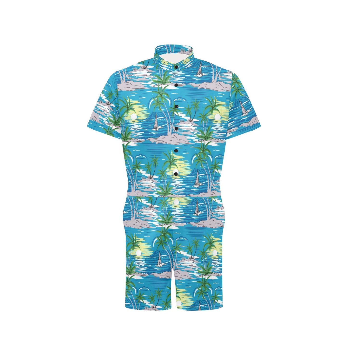 Palm Tree Beach Men's Romper