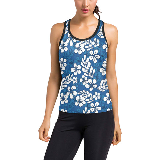 Plumeria Pattern Print Design PM015 Women's Racerback Tank Top