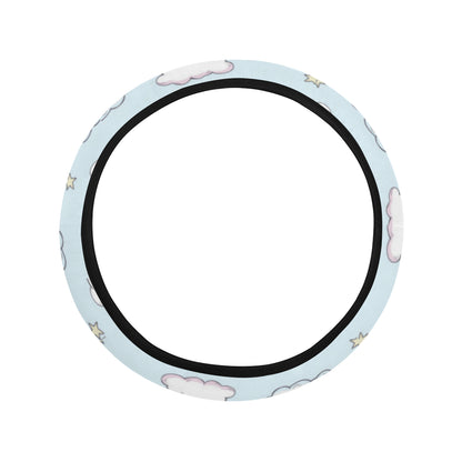 Cloud  Pattern Print Design 01 Steering Wheel Cover with Elastic Edge
