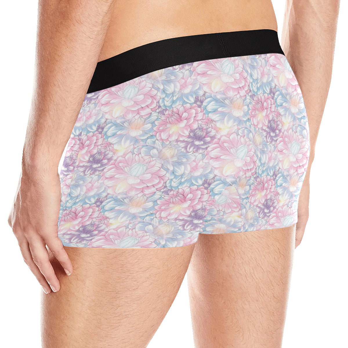 Dahlia Pattern Print Design 01 Men's Boxer Briefs