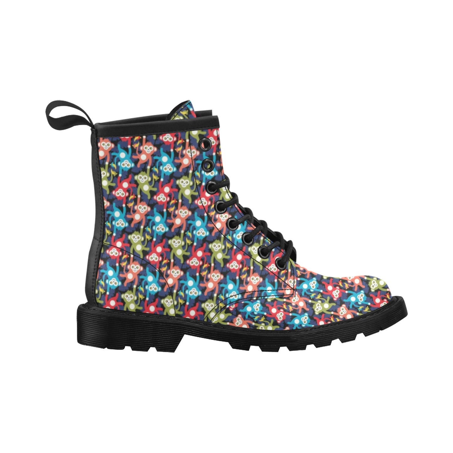 Monkey Colorful Design Themed Print Women's Boots