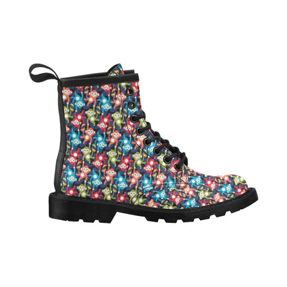 Monkey Colorful Design Themed Print Women's Boots