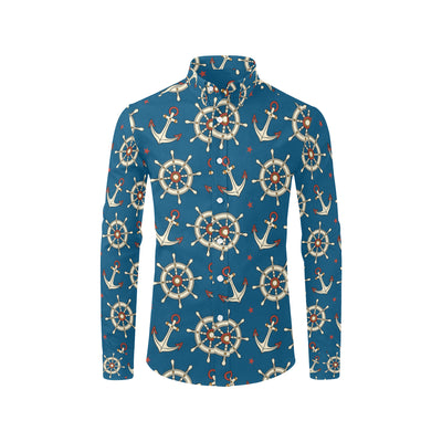 Anchor Pattern Print Design 02 Men's Long Sleeve Shirt