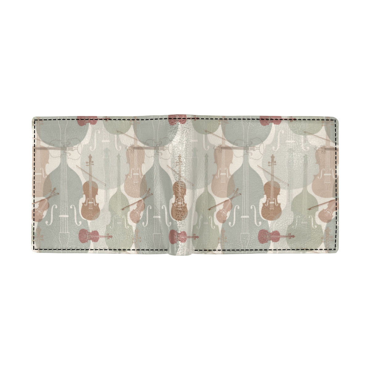 Violin Pattern Print Design 01 Men's ID Card Wallet