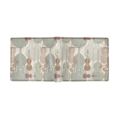 Violin Pattern Print Design 01 Men's ID Card Wallet