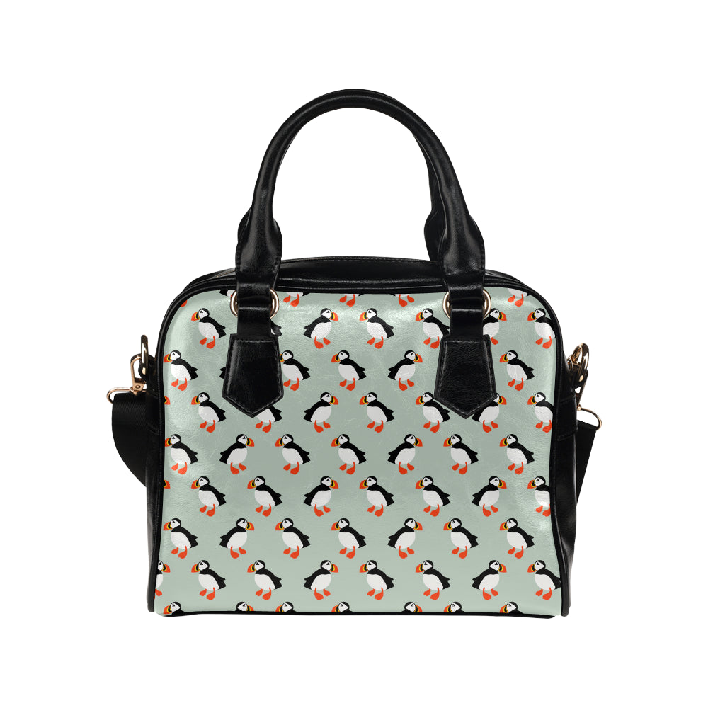 Puffin Pattern Print Design A03 Shoulder Handbag