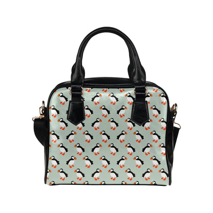 Puffin Pattern Print Design A03 Shoulder Handbag