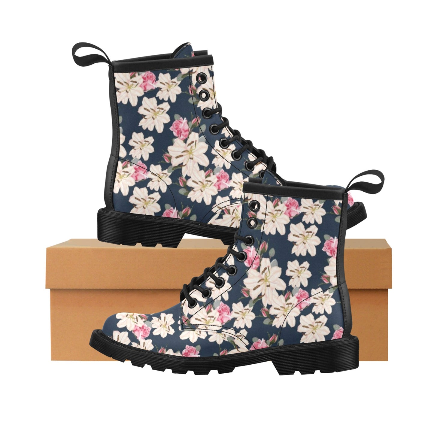 Lily Pattern Print Design LY04 Women's Boots