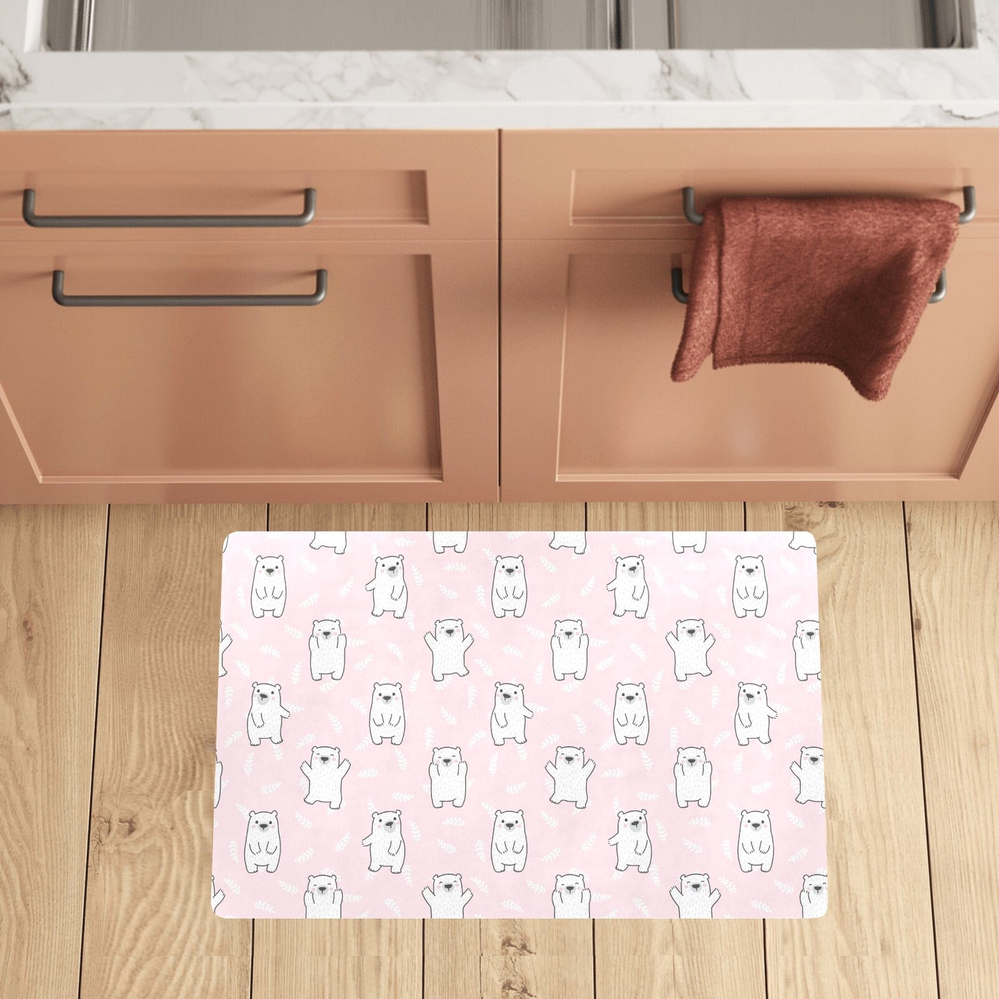 Polar Bear Pattern Print Design PB09 Kitchen Mat