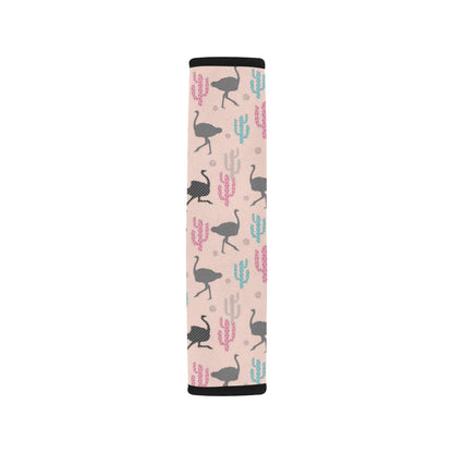 Ostrich Pattern Print Design 03 Car Seat Belt Cover