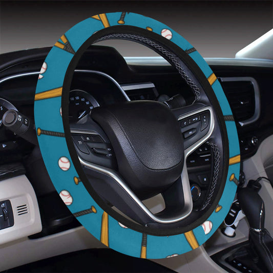 Baseball Pattern Print Design 01 Steering Wheel Cover with Elastic Edge