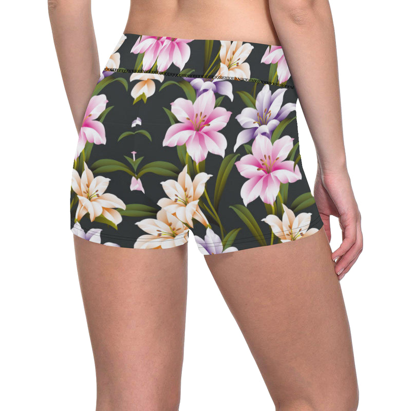 Lily Pattern Print Design LY01 Yoga Shorts