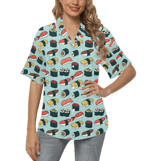 Sushi Pattern Design Women's Hawaiian Shirt