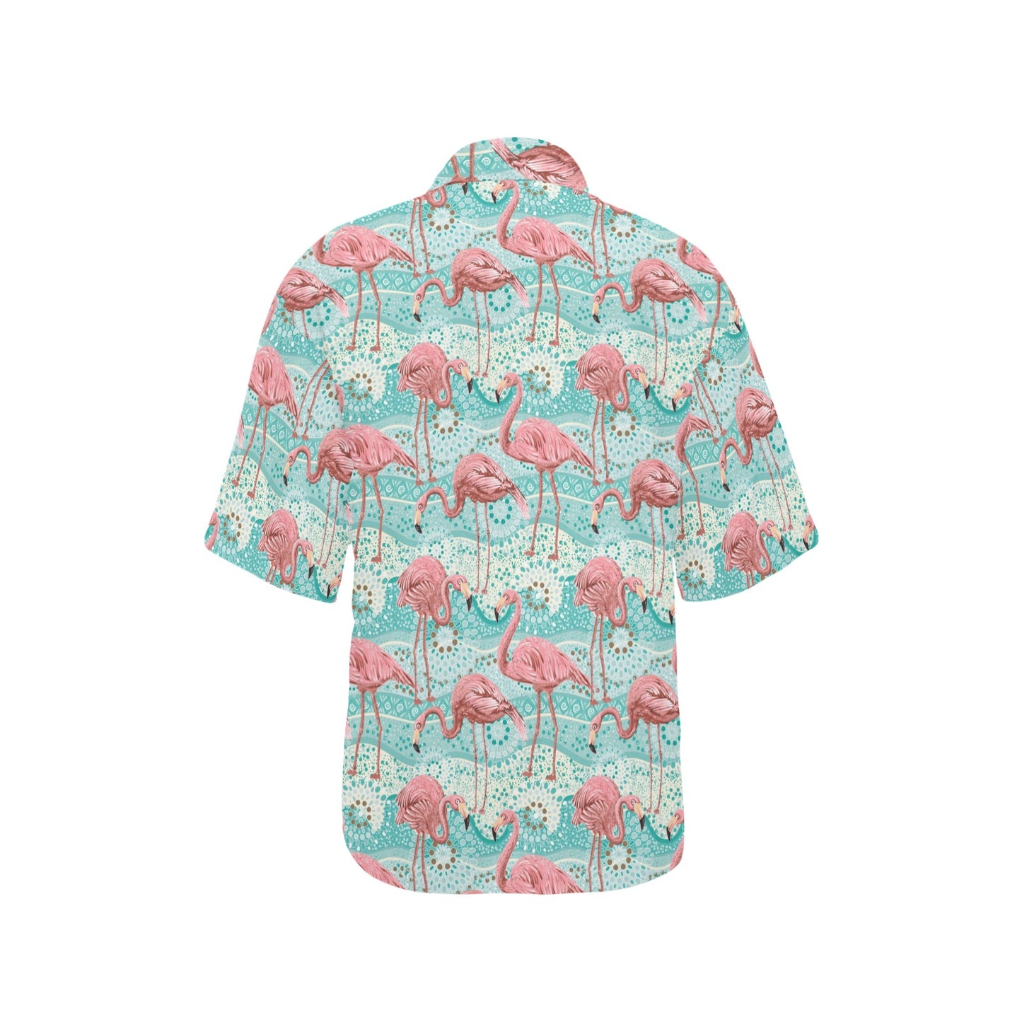 Flamingo Background Themed Print Women's Hawaiian Shirt