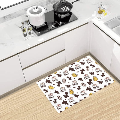 Cow Pattern Print Design 06 Kitchen Mat