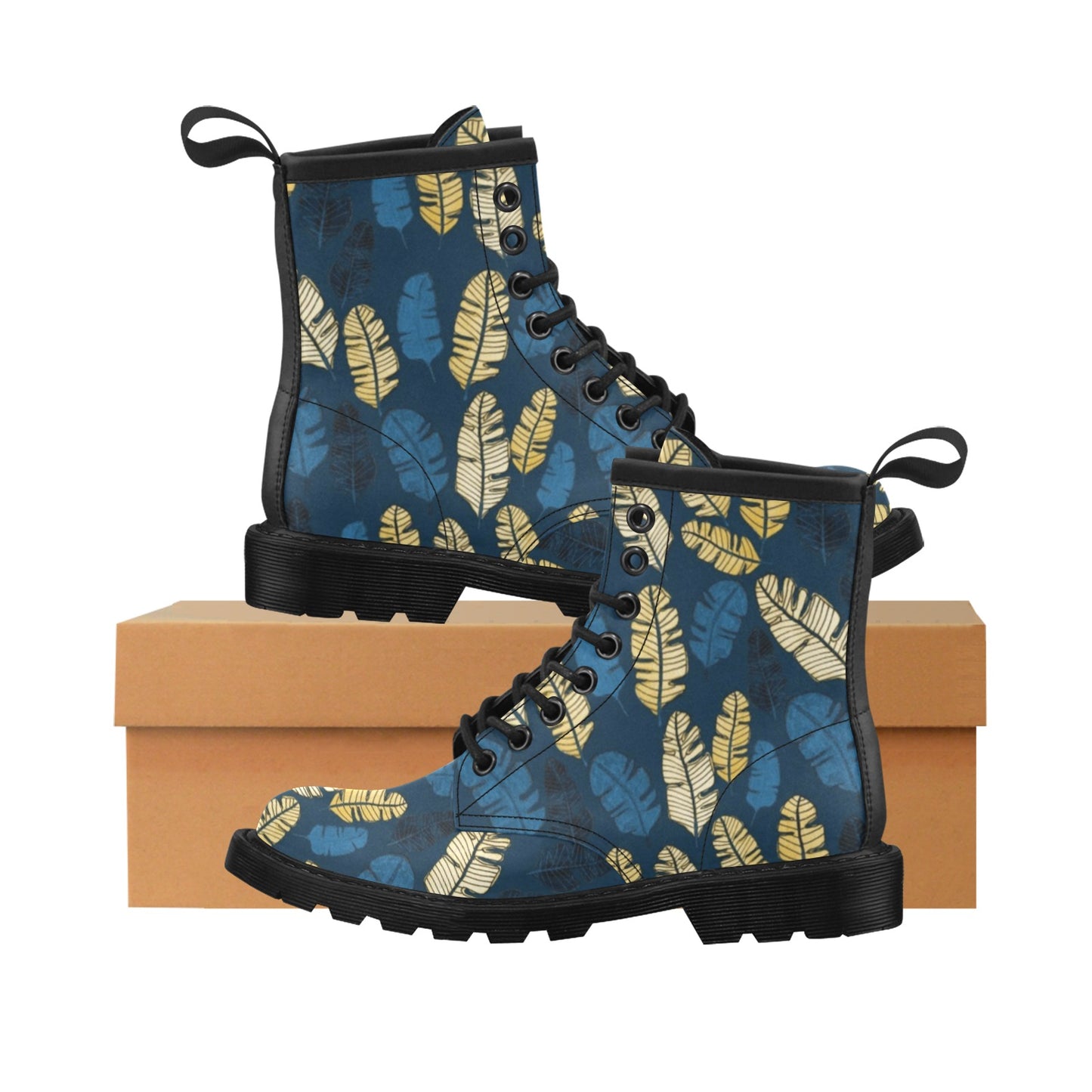 Banana Leaf Pattern Print Design BL09 Women's Boots