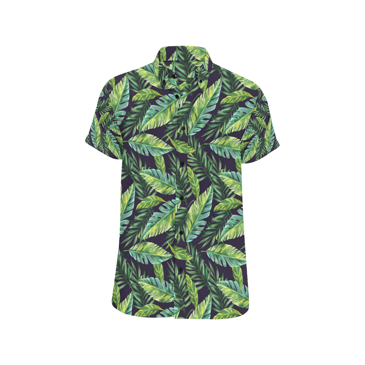 Tropical Flower Pattern Print Design TF06 Men's Short Sleeve Button Up Shirt