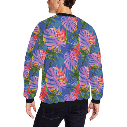 Tropical Flower Pattern Print Design TF025 Men Long Sleeve Sweatshirt