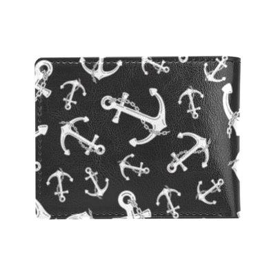 Anchor Black White Men's ID Card Wallet