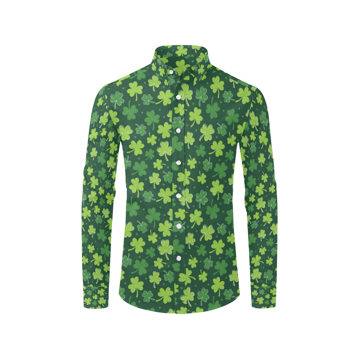 Clover  Pattern Print Design 02 Men's Long Sleeve Shirt