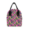 Pink Hibiscus Pattern Print Design HB027 Insulated Lunch Bag