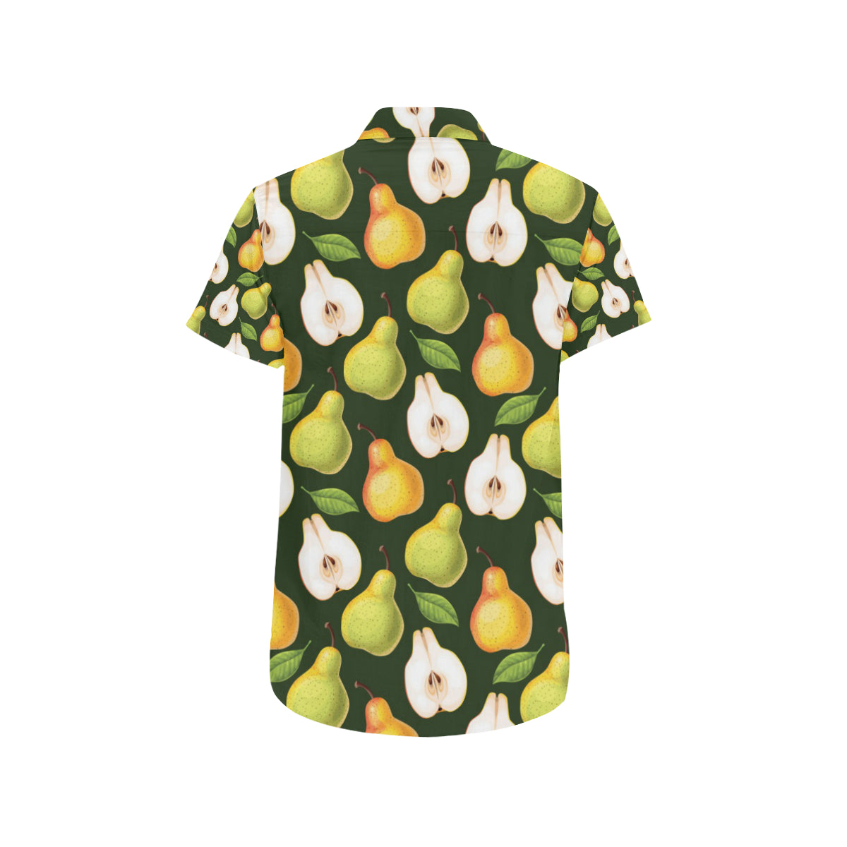 Pear Pattern Print Design PE06 Men's Short Sleeve Button Up Shirt